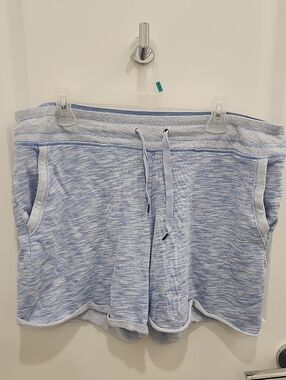Calvin Klein Blue Drawstring Lounge Summer Cotton Blend Shorts Womens Size Large